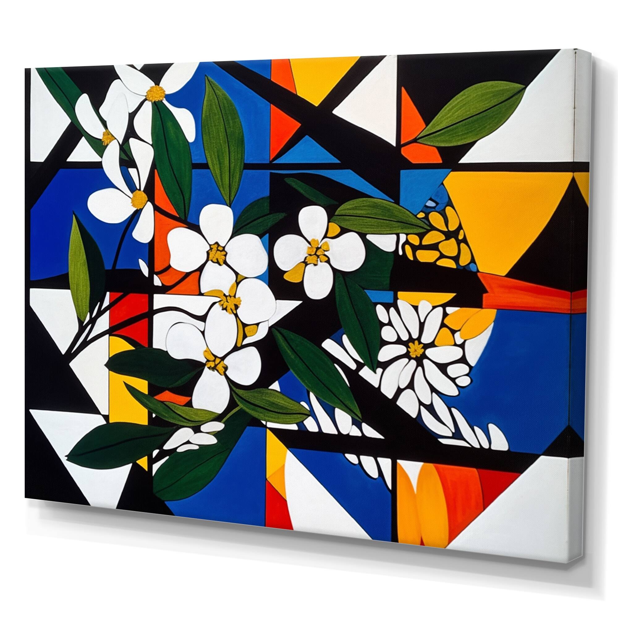 Designart "White And Yellow Petals Of Abstraction Ii" Abstract Floral